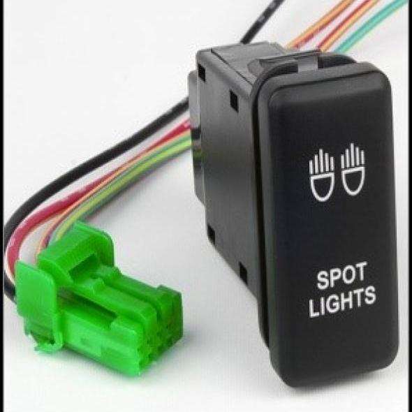 Toyota Push Switch 32x20mm for Spot Lights - Blue  LED Light