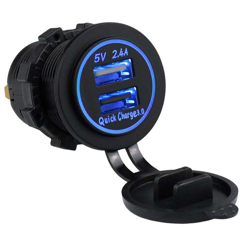 Dual USB 2.4A + QC3