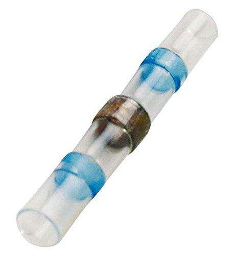 Heat Shrink Solder Sleeve Crimpless Butt Connectors Blue 14-16 AWG