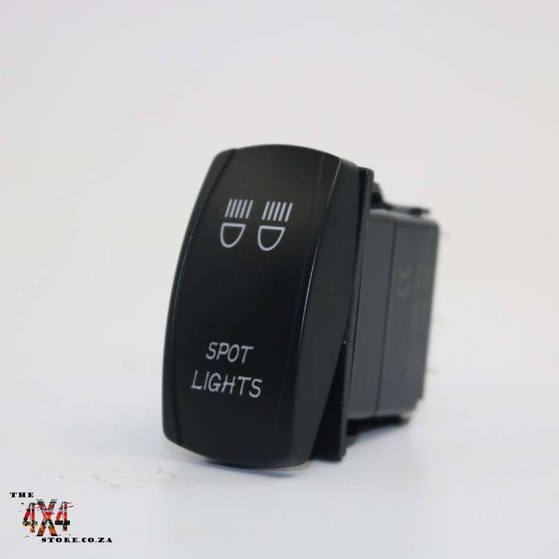 Rocker switch, on-off, white LED - Spot lights