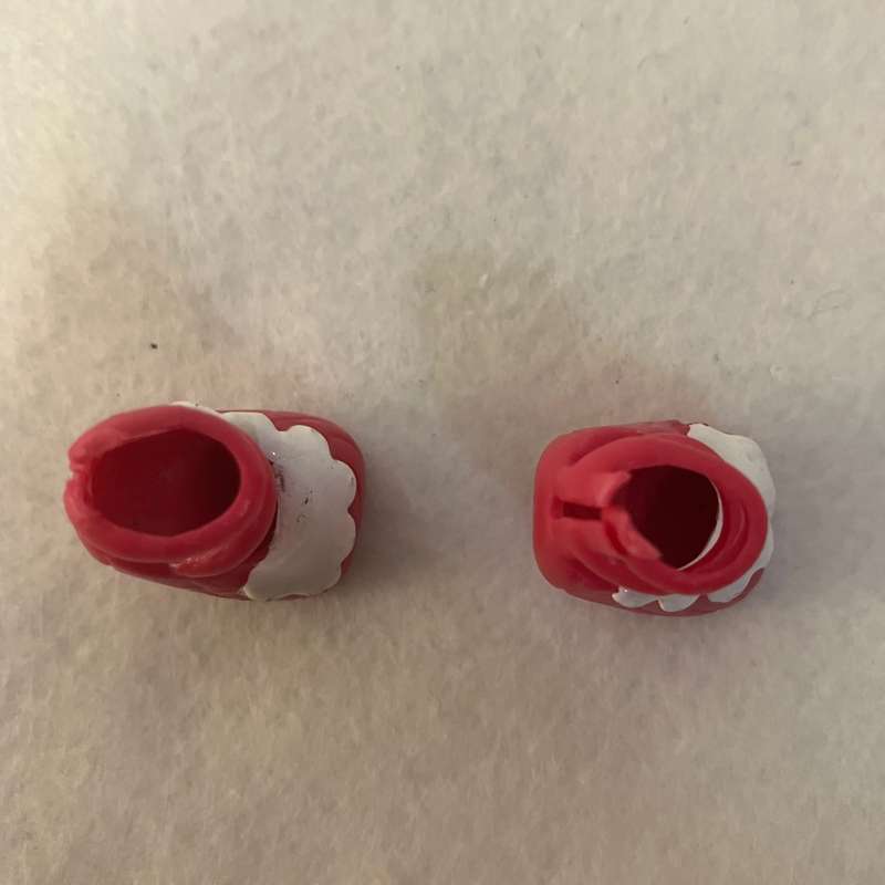 Miniature Red Rubber Stiletto Shoes