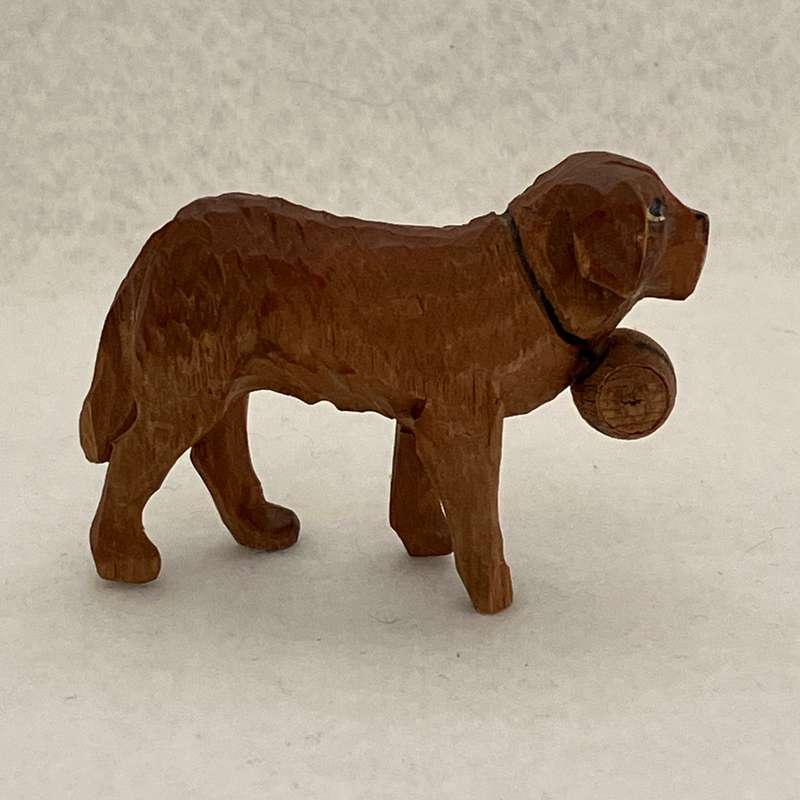 Wooden Carved Saint Bernard (Miniature, suitable for printer's tray)