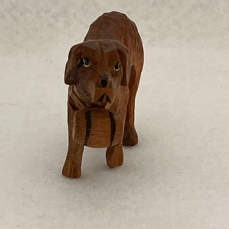 Wooden Carved Saint Bernard (Miniature, suitable for printer's tray)