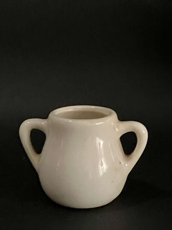 Ceramic Sugar Bowl, 1970's-style, 'earthenware'-style (Miniature, suitable for printer's tray)