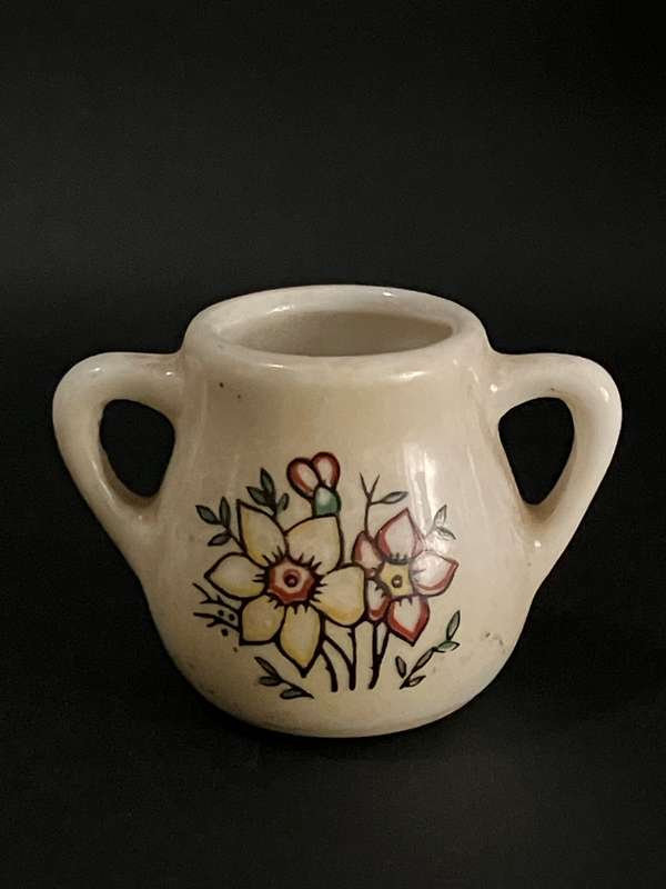 Ceramic Sugar Bowl, 1970's-style, 'earthenware'-style (Miniature, suitable for printer's tray)
