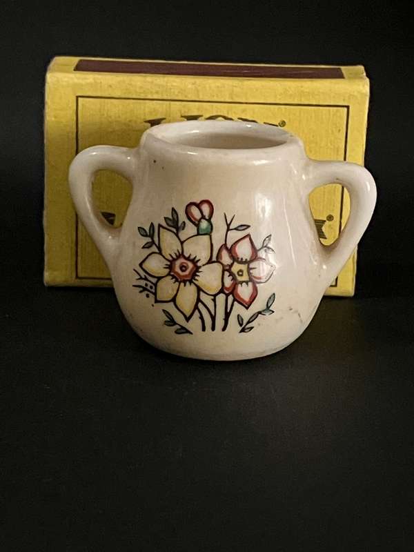 Ceramic Sugar Bowl, 1970's-style, 'earthenware'-style (Miniature, suitable for printer's tray)