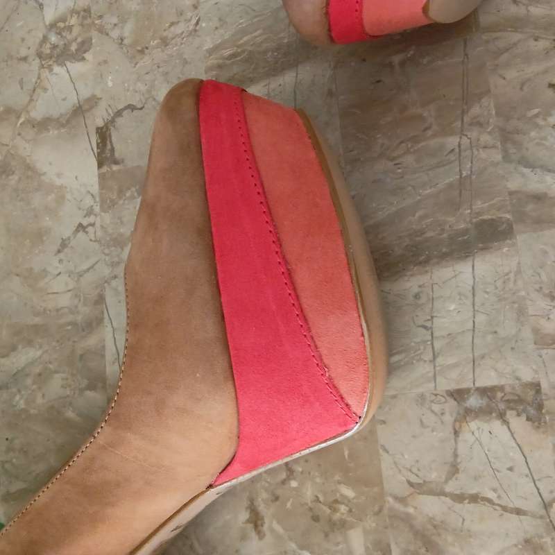 Shoes - Heels, Coral, Apricot Suede (Biondini)