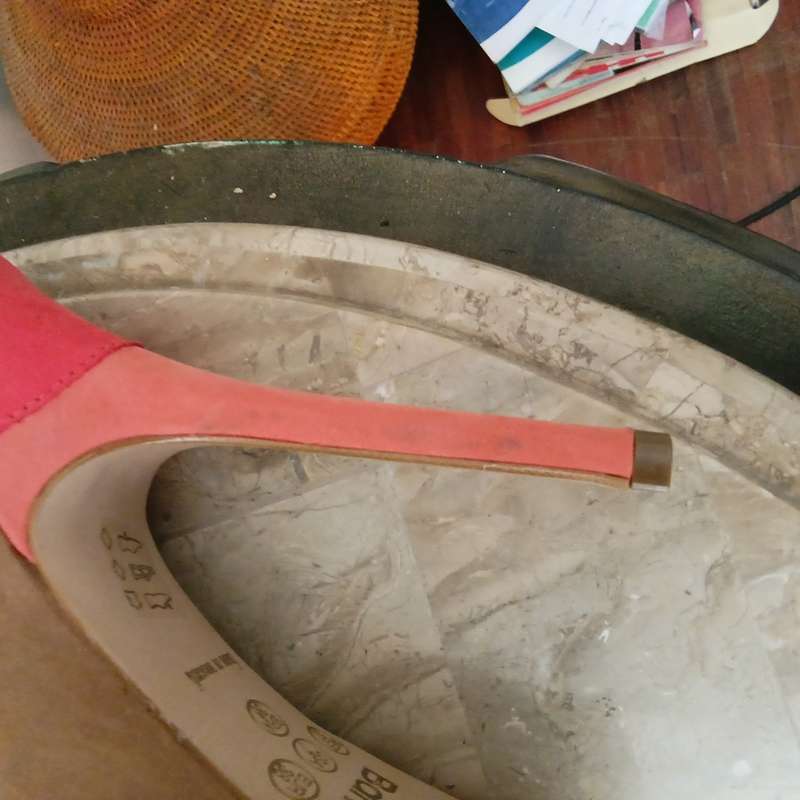 Shoes - Heels, Coral, Apricot Suede (Biondini)