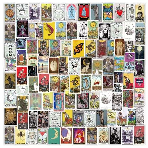 Gothic Cartoon Art Tarot Card Graffiti Stickers