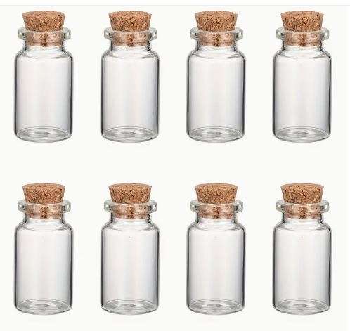 Clear Glass Bottles With Cork Stopper 4 x 2.2cm