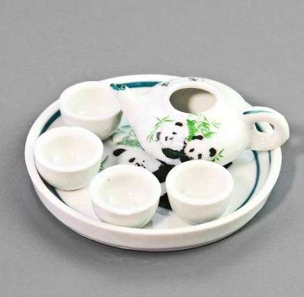 Miniature Tea Set (for Printer's Tray/Dollhouse) Panda