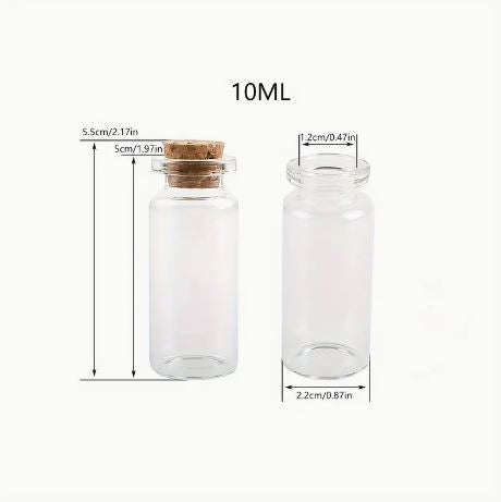 Clear Glass Bottles With Cork Stopper 5 x 2.2cm