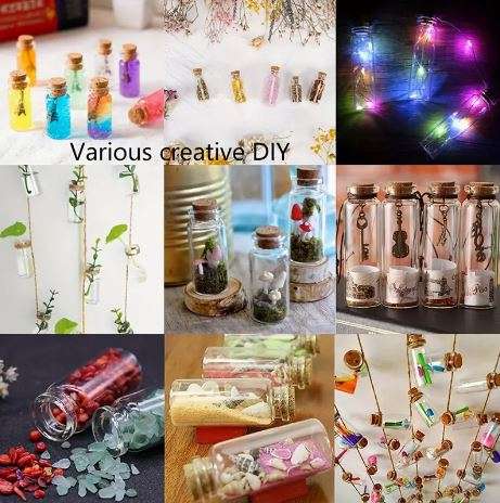 Clear Glass Bottles With Cork Stopper 5 x 2.2cm