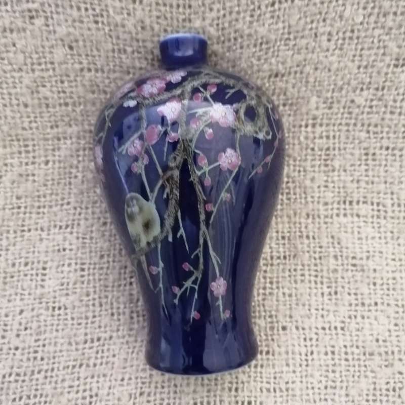 Dark Blue Floral Chinese Vase (Miniature, suitable for printer's tray)