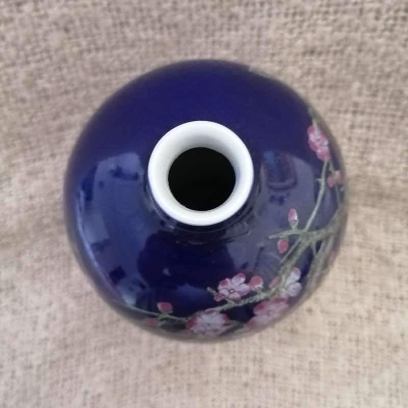 Dark Blue Floral Chinese Vase (Miniature, suitable for printer's tray)