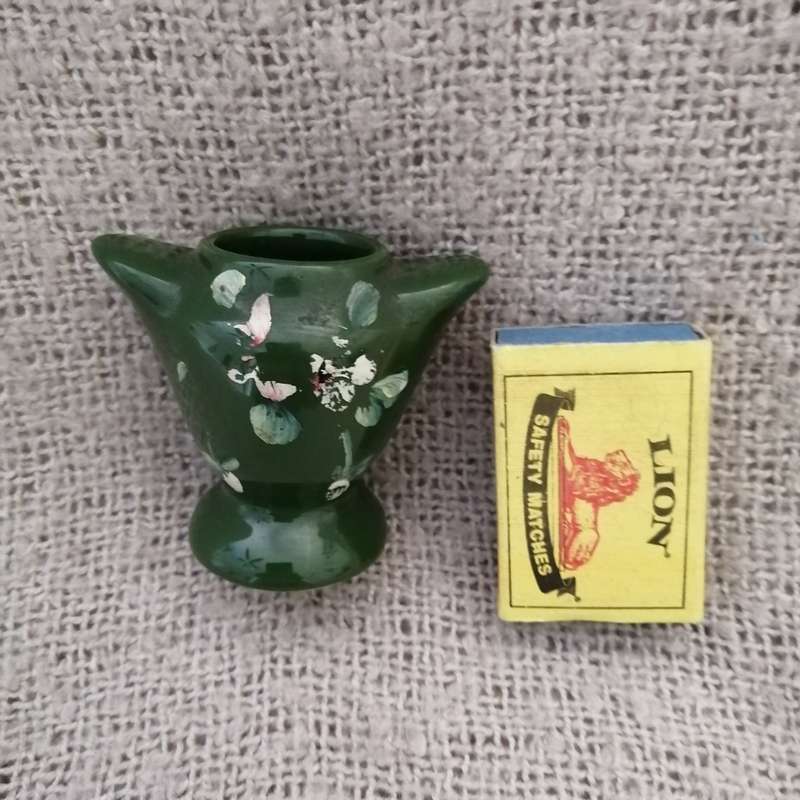 Green Ceramic Vase Handpainted (Miniature, suitable for printer's tray)