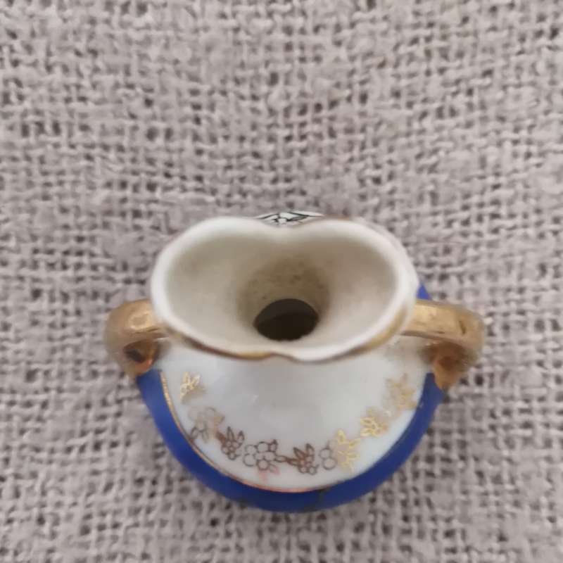 Colourful Flower Vase / Water Urn with Gold Handles (Miniature, suitable for printer's tray)