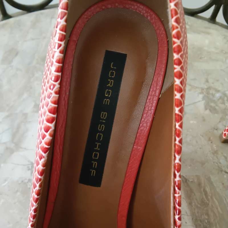 Shoes - Apricot & Peach/Animal Print Heel, Jorge Bischoff