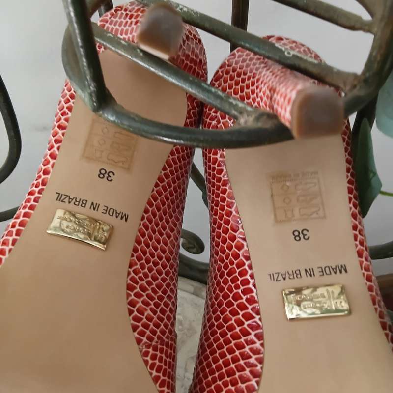 Shoes - Apricot & Peach/Animal Print Heel, Jorge Bischoff
