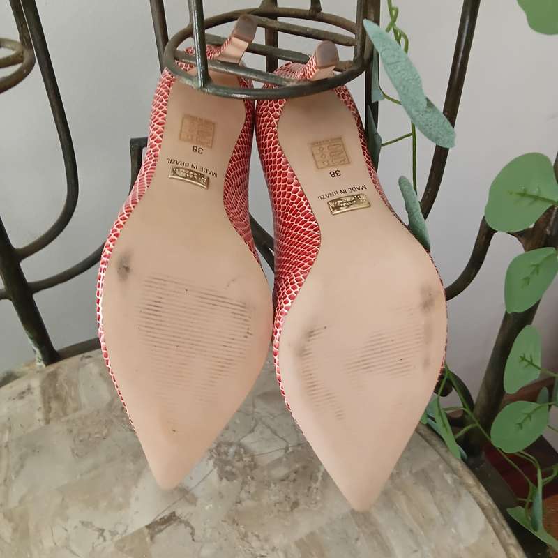 Shoes - Apricot & Peach/Animal Print Heel, Jorge Bischoff