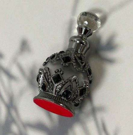 Vintage Diamond-Edged Cone-Shaped Glass Perfume Bottle 15ml