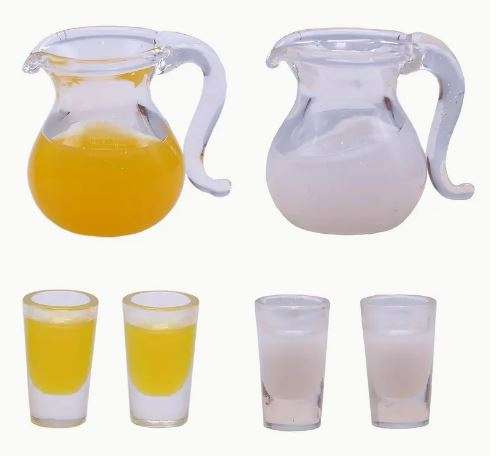 Milk in Pitcher with 2 Cups (Miniature, suitable for Printer's Tray)