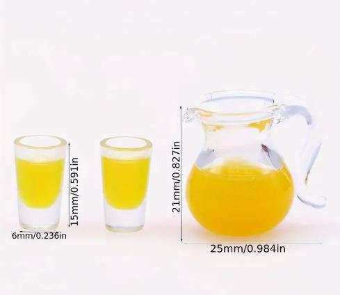 Milk in Pitcher with 2 Cups (Miniature, suitable for Printer's Tray)