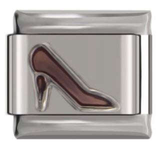 Italian Charm High Heel Shoe Light Pink Enamel (Fits Nomination Bracelet)