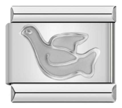 Italian Charm Dove White Enamel (Fits Nomination Bracelet)