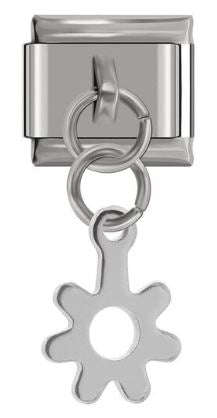 Italian Charm Dangle Flower 'Silver' (Fits Nomination Bracelet)