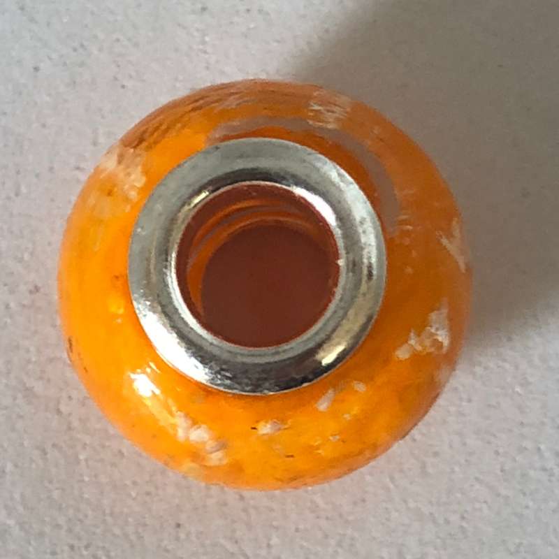 Bead Fitting Pandora Murano-Type Orange, Resin