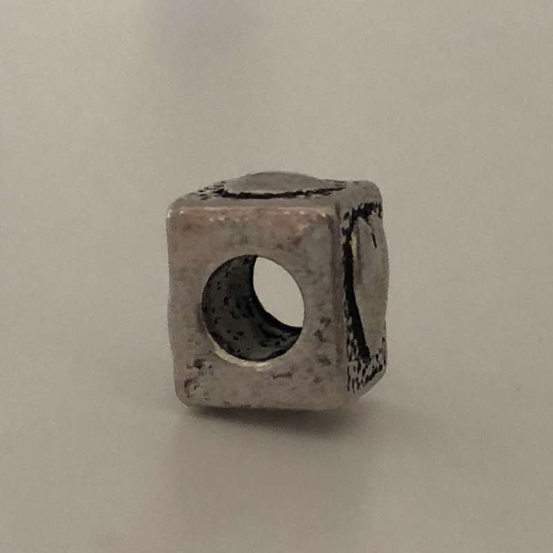Bead Fitting Pandora 'Silver', Cube Heart, Spacer