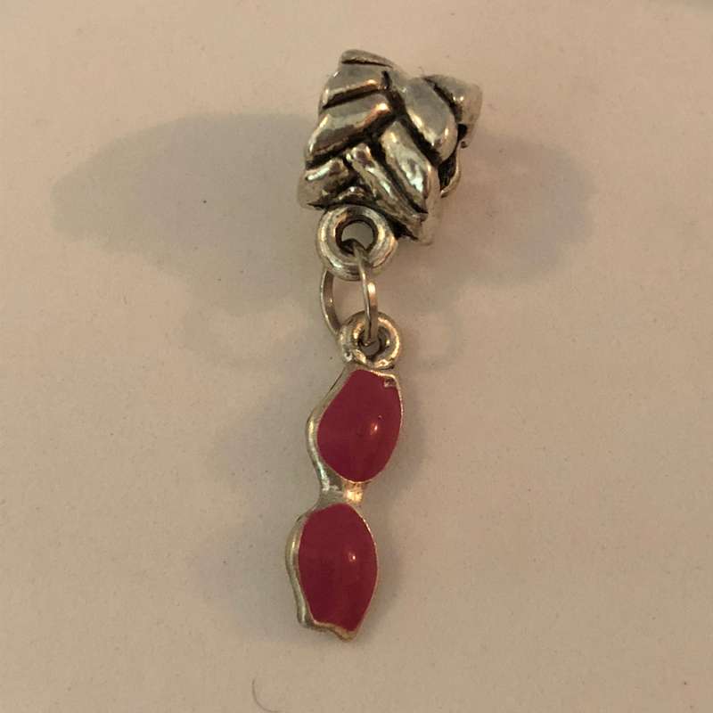 Bead Fitting Pandora 'Silver', Sunglasses (Purple), Enamel, Dangle