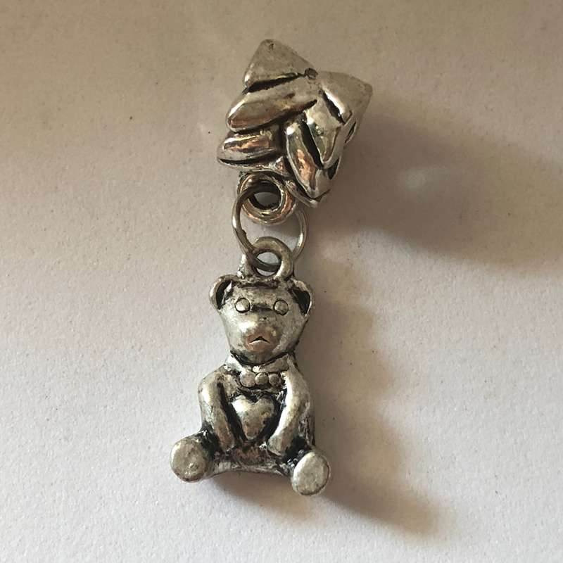 Bead Fitting Pandora 'Silver', Teddy Bear Dangle