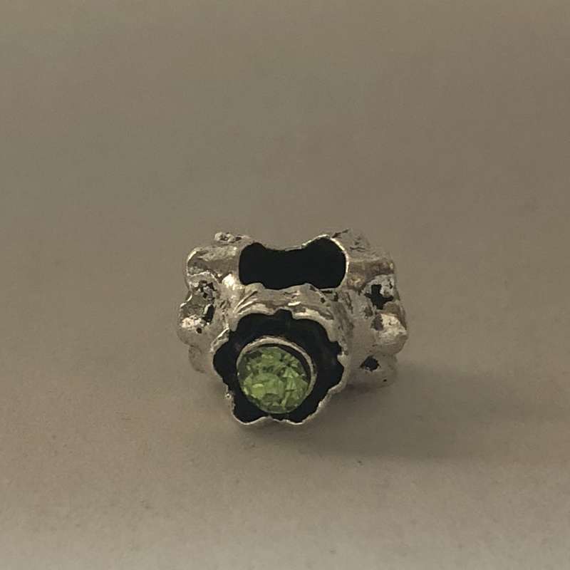 Bead Fitting Pandora Green Diamante Triad & 'Silver'