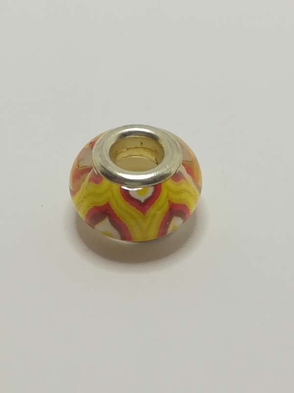 Bead Fitting Pandora Murano-Type Glass Stripe