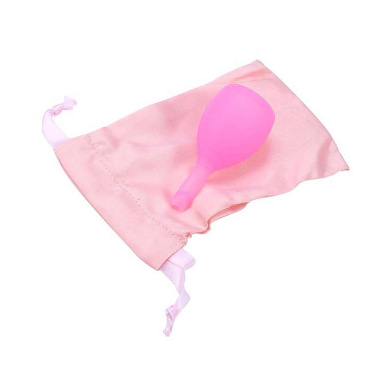 Medical Grade Silicone Menstrual Cup for Women Drain Valve & Silk Bag (Small)