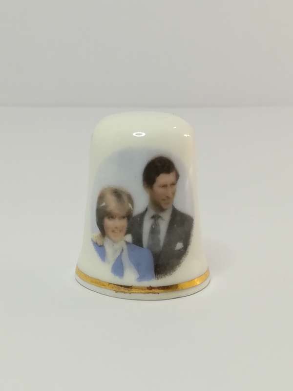 Thimble Porcelain Charles & Diana (for Printer's Tray/Dollhouse)