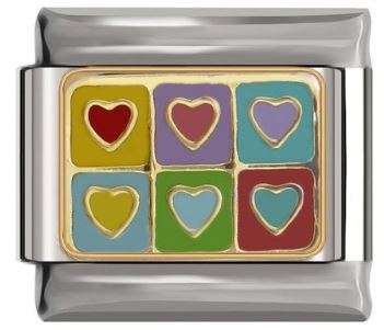 Italian Charm 'Silver' Enamel 'Love' Fits Nomination Bracelet