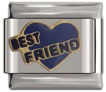Italian Charm 'Silver' Best Friend Heart (Fits Nomination Bracelet)