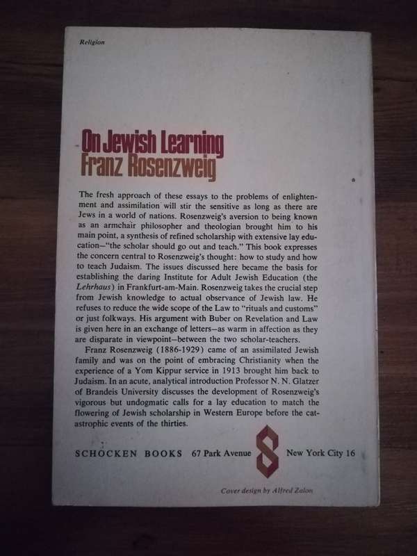 On Jewish Learning (Franz Rosenzweig)