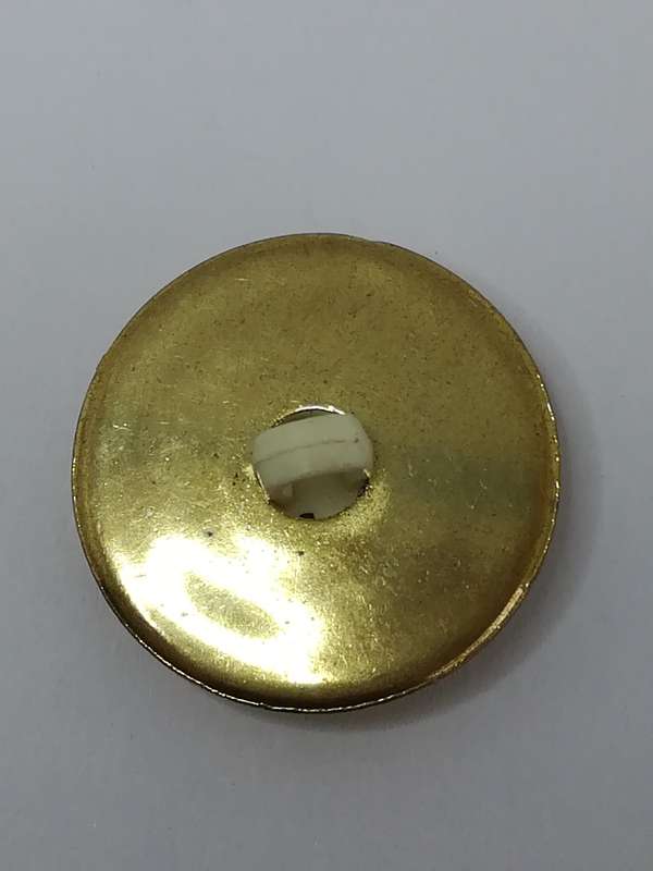 Round Shank Button (Ivory Design with 'Gold' Trim)