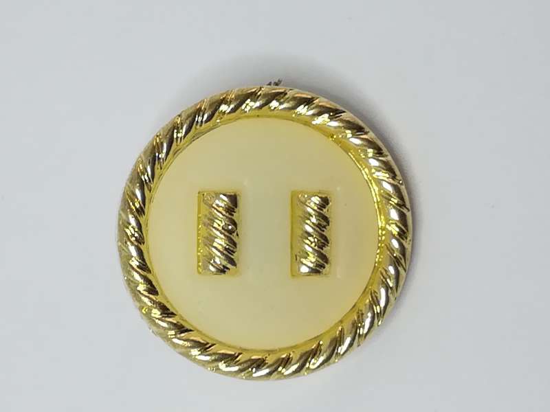 Round Shank Button Central 'Gold' Design (White with 'Gold' Trim)