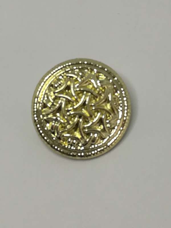 Round Shank Button with Striped Design ('Gold')