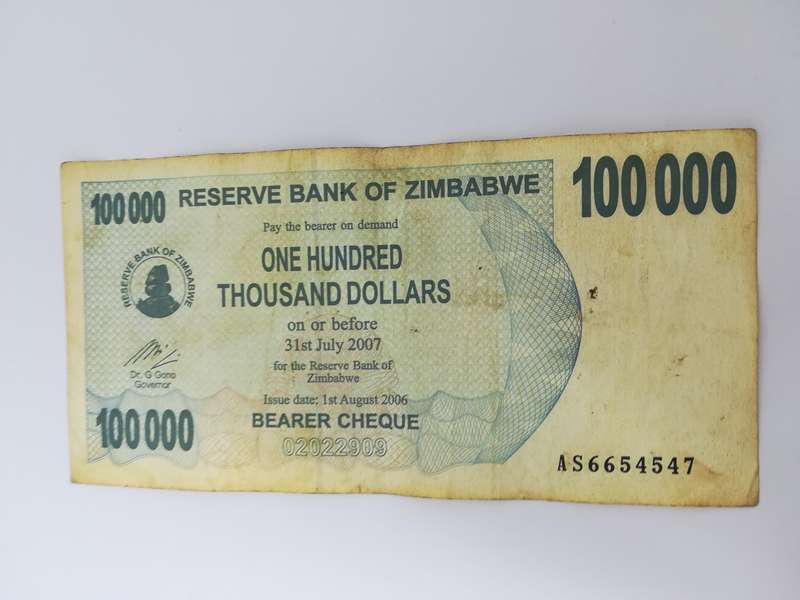 100 Thousand Zimbabwean Dollar Bank Note