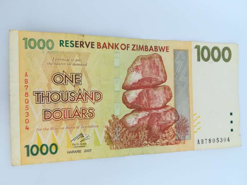1 Thousand Zimbabwean Dollar Bank Note