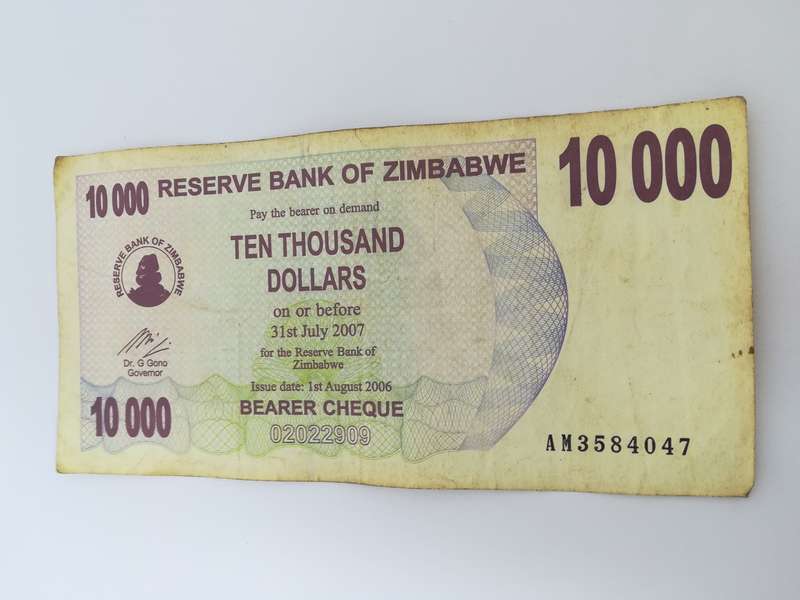 10 Thousand Zimbabwean Dollar Bank Note