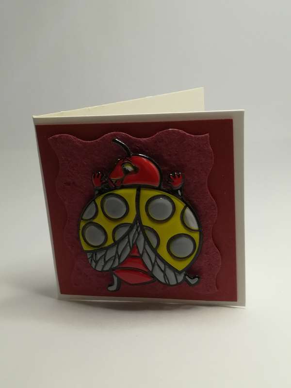 Greeting Card - Single 3-Dimensional Art Card - Ladybird