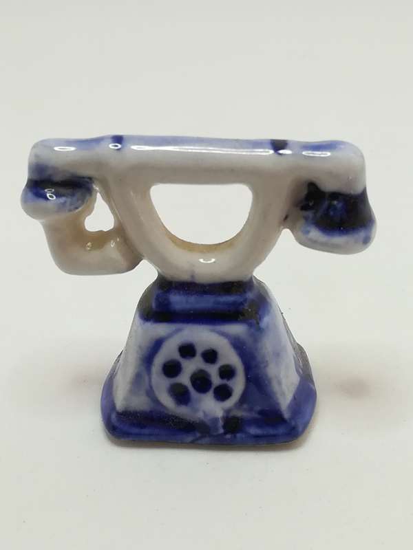 Miniature Ceramic Telephone (Delft Style) (Miniature, suitable for printer's tray)