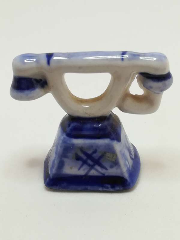 Miniature Ceramic Telephone (Delft Style) (Miniature, suitable for printer's tray)